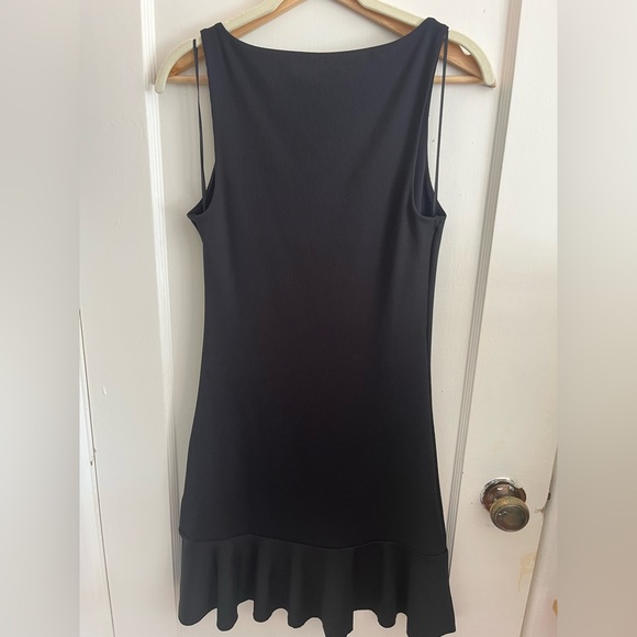 Express Body Contour Ribbed V-Wire Ruffle Mini Dress - Picture 7 of 7